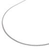18K White Gold Curb Chain Wide Necklace, 45cm, 2-Sided, Thin, 1.2mm