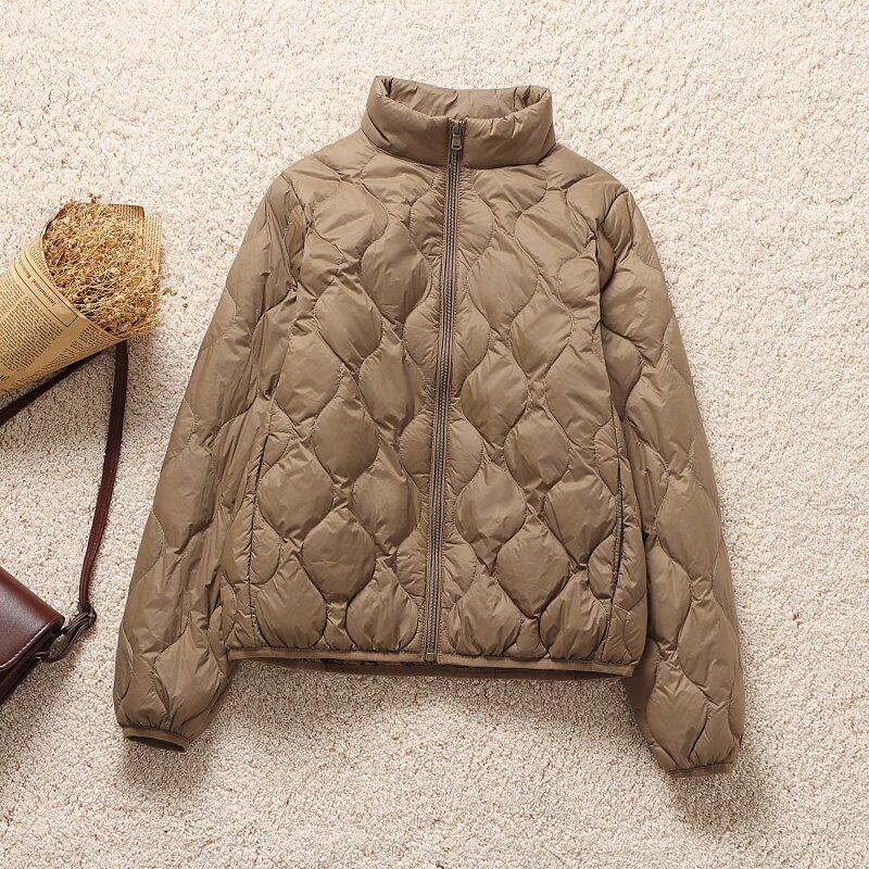 New Autumn and Winter Light Down Jacket Women's Short Hooded V-neck Loose Warm Jacket Type Light