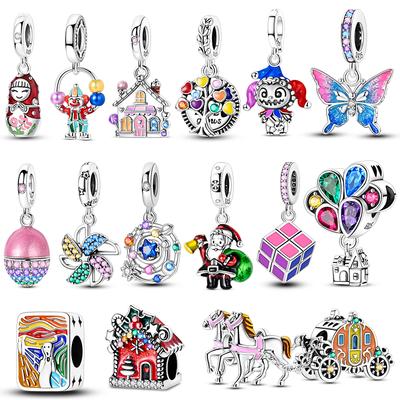 New Original Charm Beads Copper Butterfly Air Balloon Dangle For Bracelet Women Girl Fine Diy Jewelry Gift