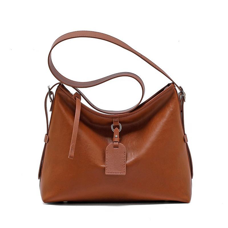 Cowhide bag women's new lazy wind tote bag large capacity women's leather simple commuter shoulder messenger bag