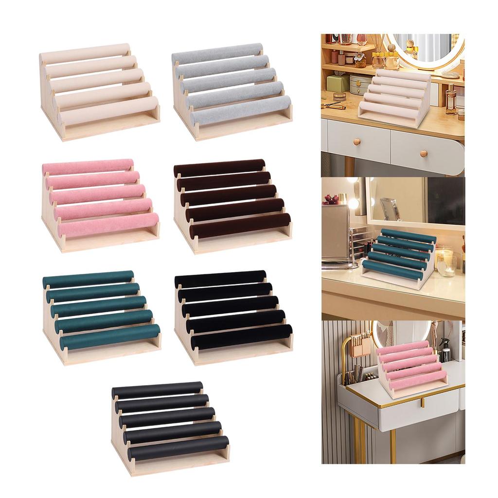 5 Layer Bracelet Holder Scratchproof Gift Removable Stable Wristwatch Rack Elegant Wood Watch