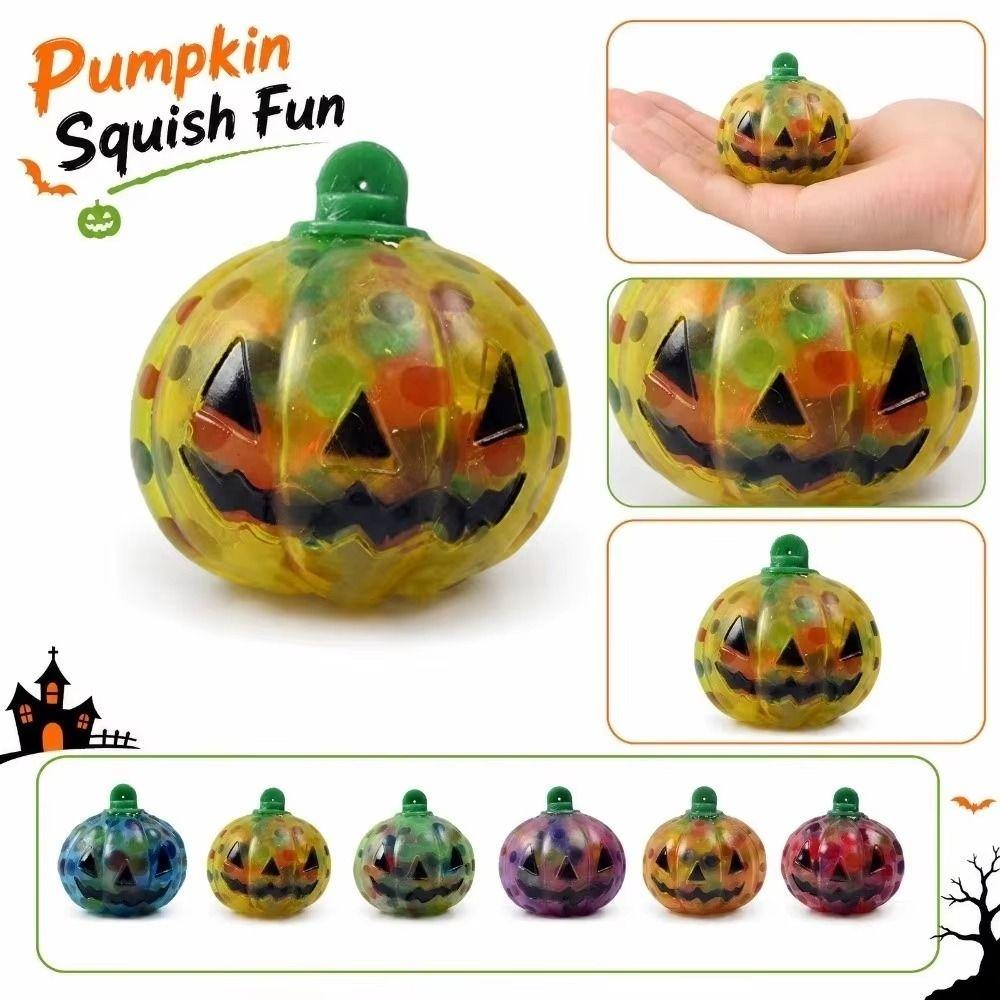 Colorful Halloween Shiny Fidget Toy Soft Pumpkin Stress Balls Squishy Squeeze Ball  Party Favors