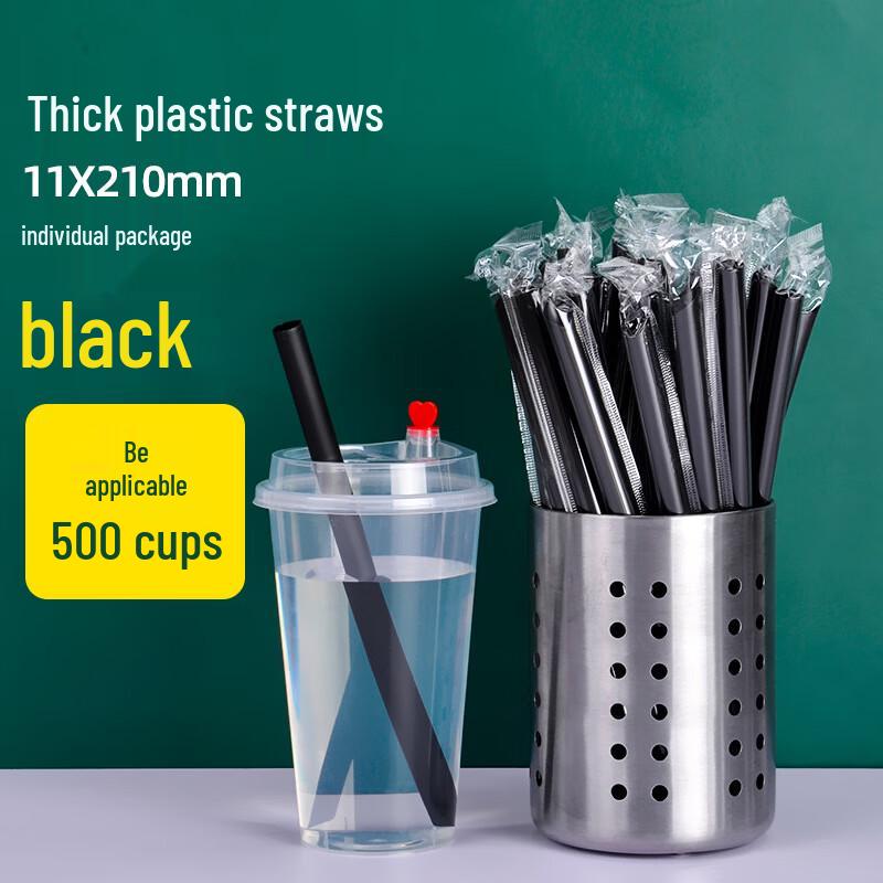 WS Disposable Black Drinking Straws