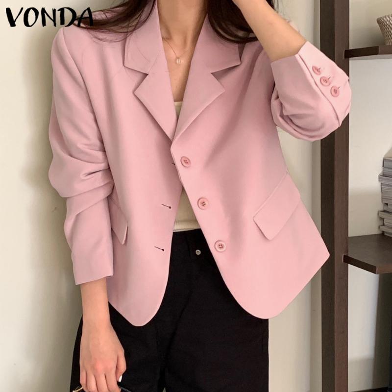 

VONDA Весна Женщины Сплошной цвет Длинные рукава Простой блейзер