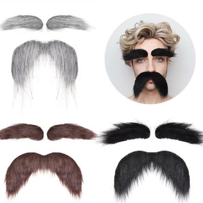 Simulation Fake Beard Set Hairy Facial Hair Props Novelty Cosplay Beard Kit  Halloween Party