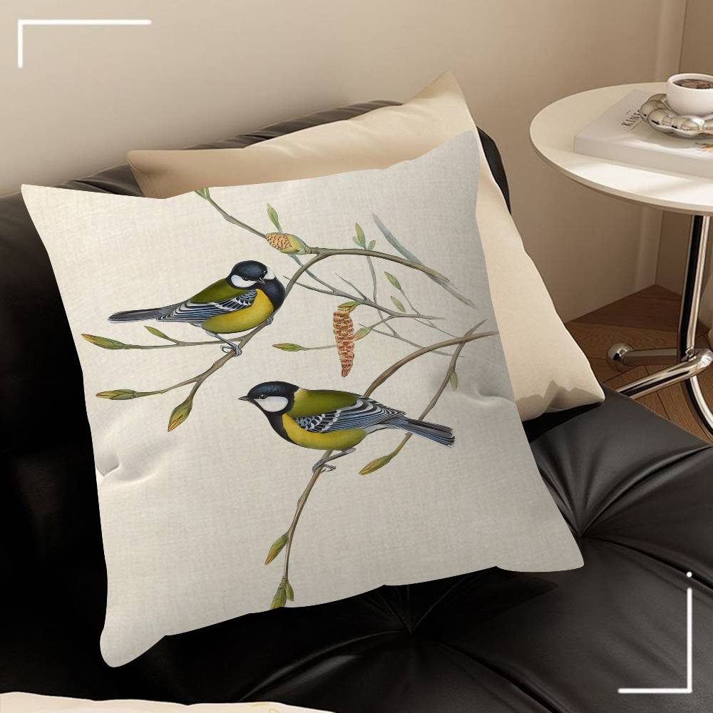 Various Types Of Birds Animal Introduction Pillow Covers Cartoon Sofa Home Doublesided Printing Short Plush Cute Cushion Cover