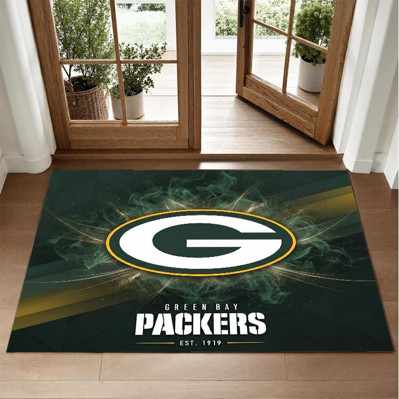 Green Bay Packers Design Kristall Sammet Matta Mjuk Dekorativ Matta för Sovrum Entré