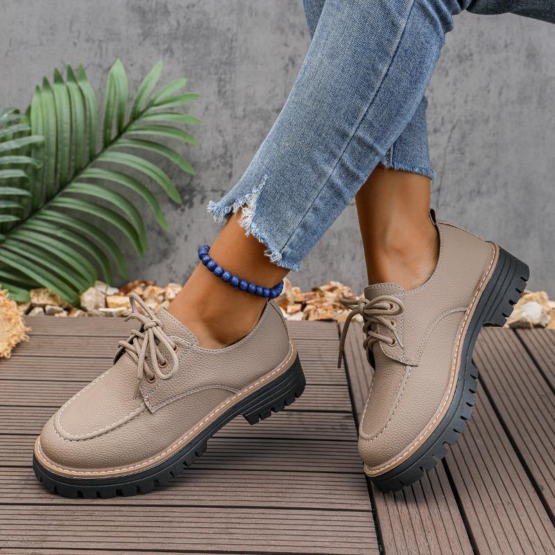 New Round-toed Lace-up Large-sized Casual Shoes for Women