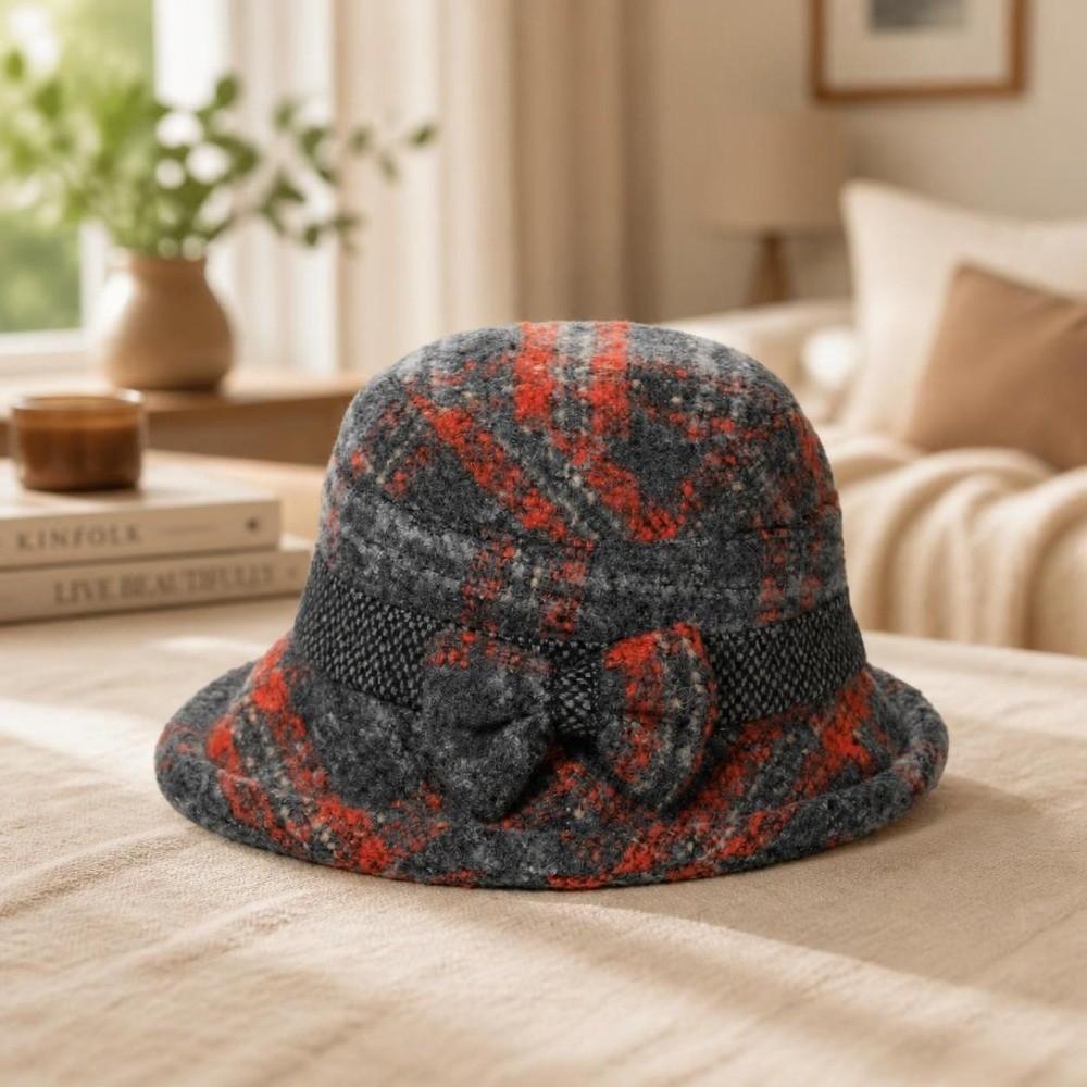 Thickened Warm Women's Woolen Knitted Hat Windproof Bucket Hat Fashion Mom Warmer Cap  For Ladies
