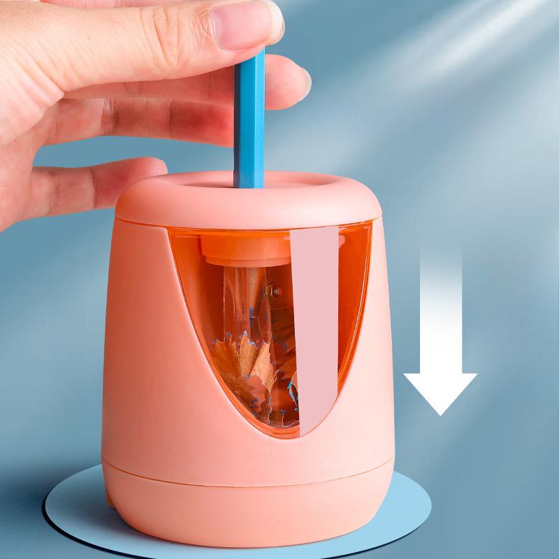 Cute Automatic Pencil Sharpener Kids Pupils Electric Pencil Sharpener Fully Automatic Battery Into Lead Pencil Roller Without Battery