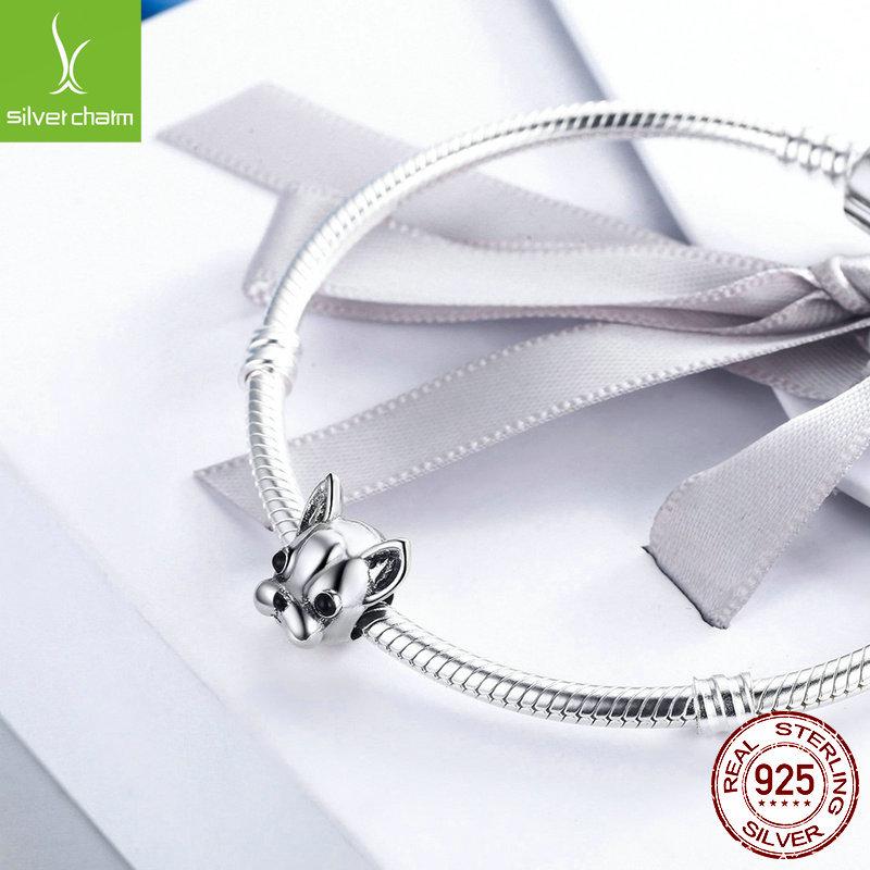Puppy Animal 925 Silver Beads Loose Beads Personalized Bulldog Jewelry Accessories