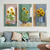 Flowers Canvas Painting Rose Sunflowers Poster Print Nordic Wall Freshing Picture for Living Room Dining Room Modern Home Decor