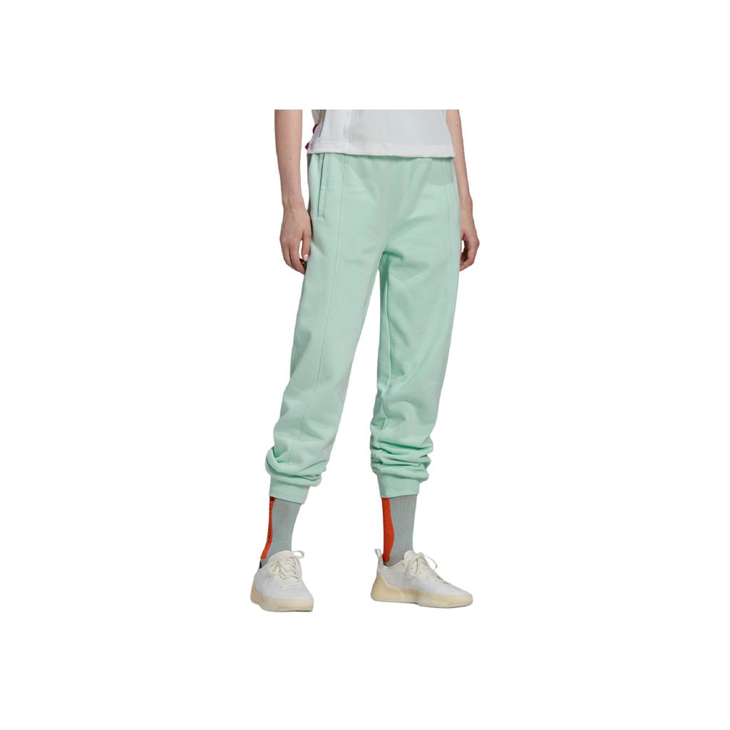 Adidas Stella McCartney Pants Solid Color High Waist Knitted Sports Pants Women Bottoms Frosted-Green HG1329