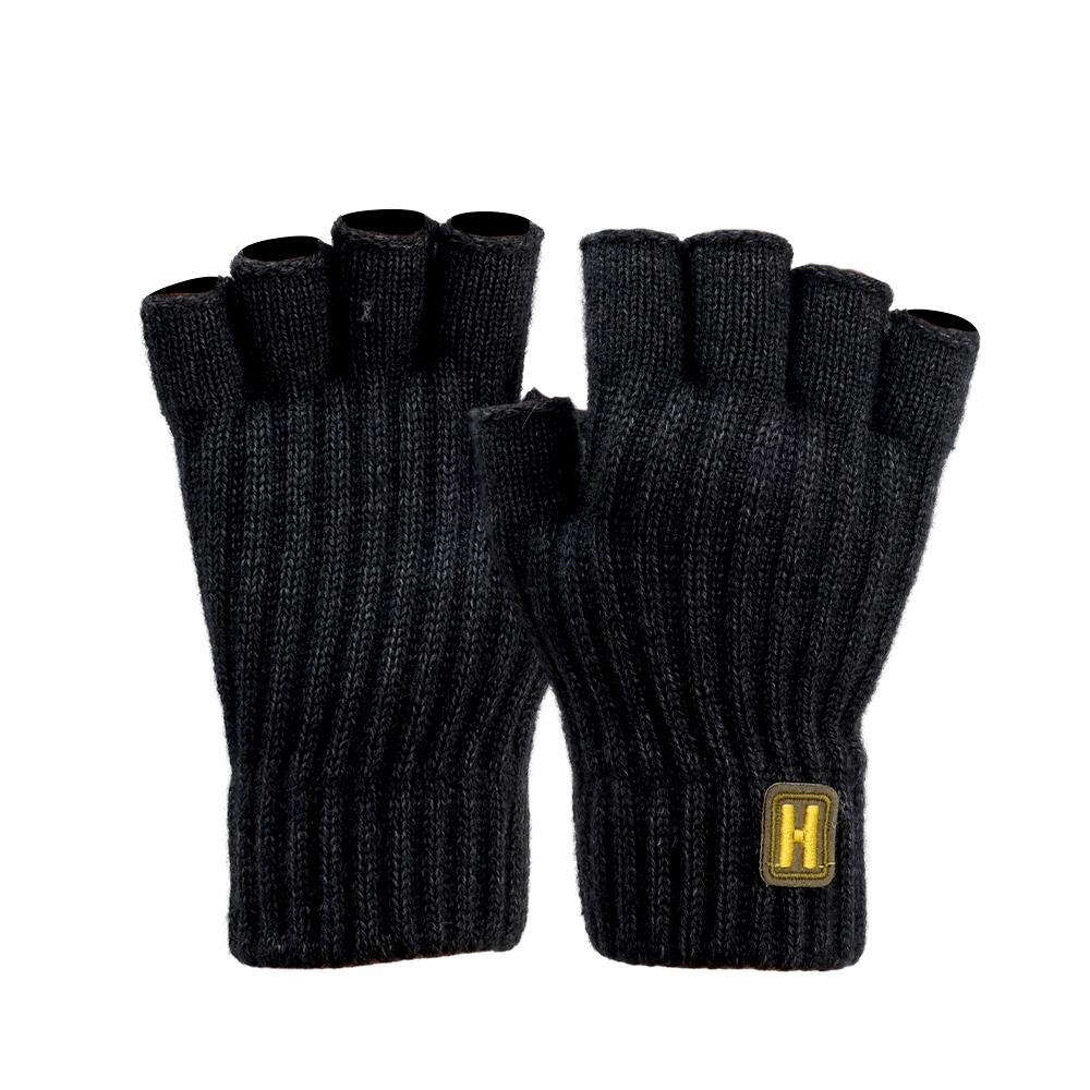2020New Autumn And Winter Knitted Warm Half Finger H-label Gloves With Sliding Screen Fashion Men's Sports Mittens Warmth Cold-proof