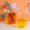 Rainbow Color Ins Style Acrylic Vases Floral Container Wedding Party Home Office Shop Design Decoration
