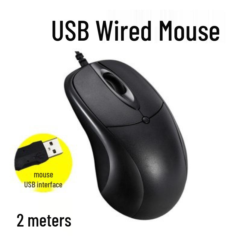 Extra-Long USB Wired Mouse - 2m, 3m, or 5m Cable for Desktop/TV Use