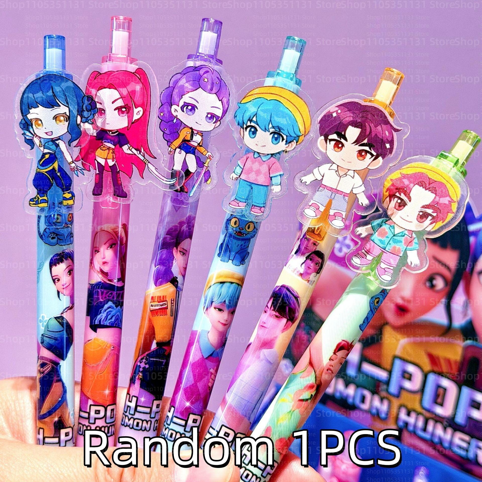 

Anime KPop Retractable Gel Pen Cute Patch Click Pen Creative Student Stationery Office Writing Supplies Gift for Kids Fans 0.5mm 0.5mm Black
