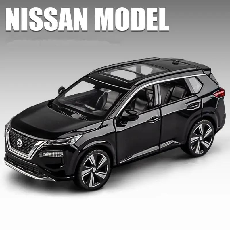 

1/32 Металлическая модель автомобиля, игрушечные машинки Nissan X TRAIL, внедорожник, литой сплав, имитация внедорожников со звуком и светом, игрушки, подарки для мальчиков чёрный