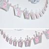 1st Baby Birthday Party Glitter Crown Monthly Photo Banner 1-12 Months Garland