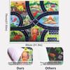Children's 80*70CM Parking Lot Game Pad - Multi Theme Transportation Route Blanket Dino Figure Set Play Mat for Little Boys