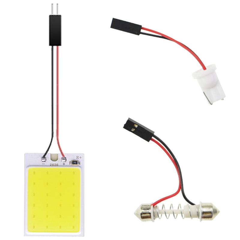 Car Interior Led Panel Light Kit Super Bright Cob Universal Adapters For Auto Dome Trunk Lighting Replacement