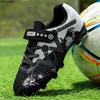 28-38 Kinder Fußballschuhe Jugend Lange Stollen Fester Klettverschluss Fußballschuhe Training Kinder Fußballschuhe