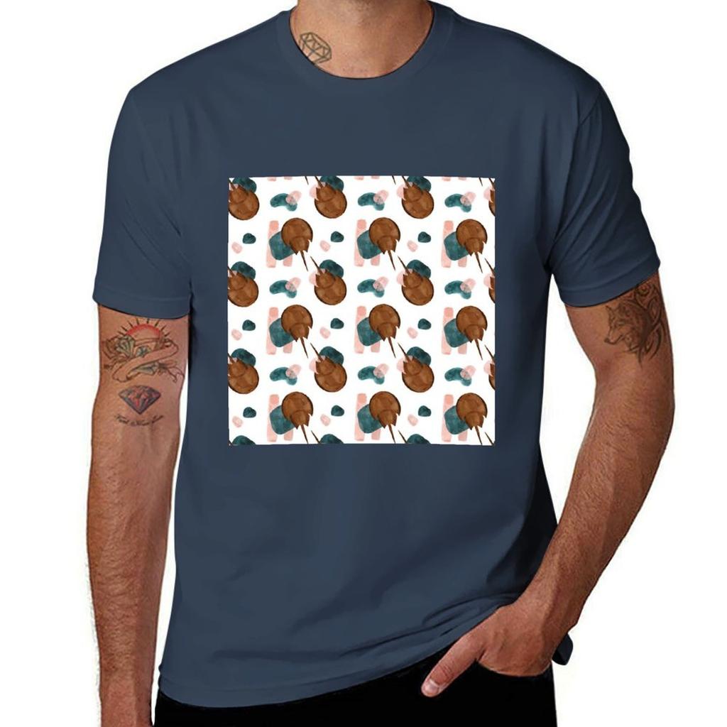 Horseshoe Crab Watercolor Pattern Tshirt Art Pattern Printed Casual Top Tshirt