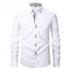Camisa de Manga Comprida Masculina: Corte Justo, Bicolor, Elasticidade em Quatro Direções, Casual e de Negócios, Tamanho Grande