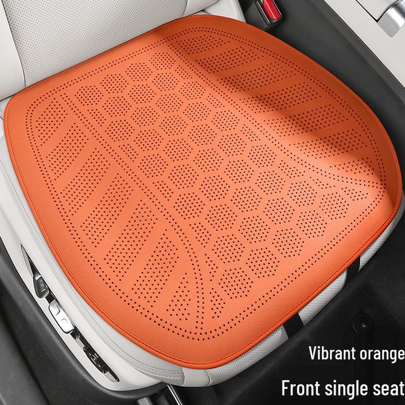 Universal Perforated Suede Leather Car Seat Cushion - Breathable for All Seasons