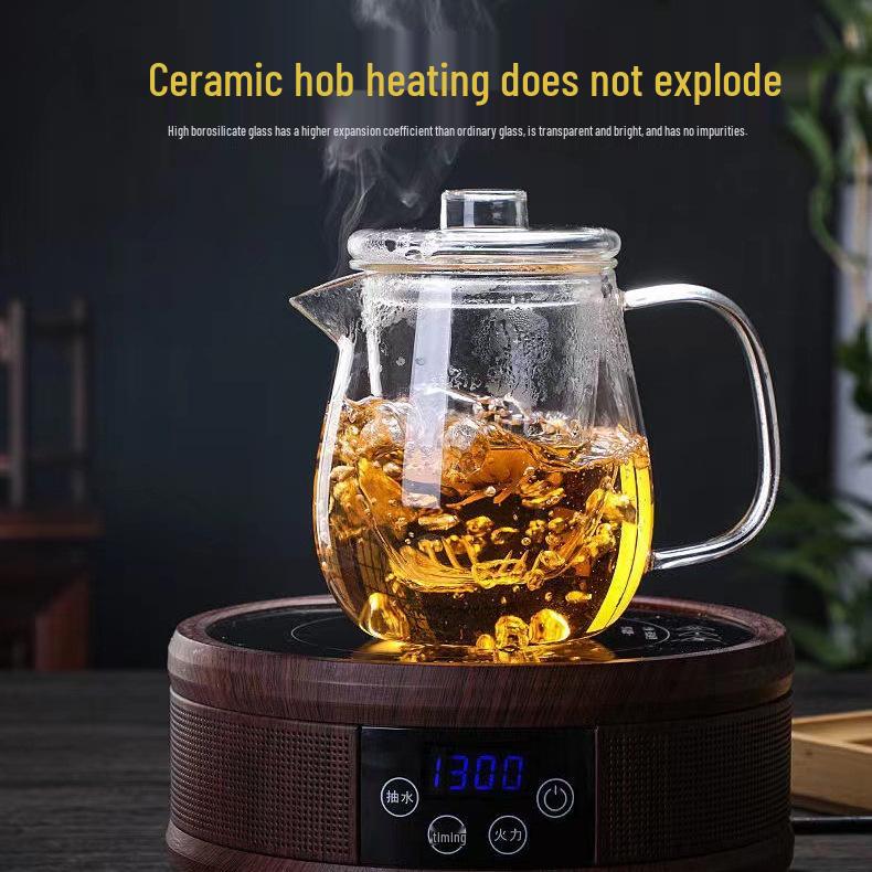 Penguin High-Temp Resistant Glass Teapot with Filter, Thickened Design for Flower Tea, Water Separation, and Tea Making