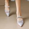 Ladies' Summer High-end Mesh Pointed French High-heeled Sandals