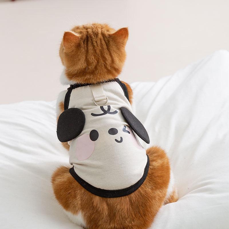 

Spring and Summer Thin Cute Cat Clothing Breathable Two-legged Kitten Puppy Suspender Teddy Puppy Dog Pet Clothing M (recommended weight 5-4 kg)
