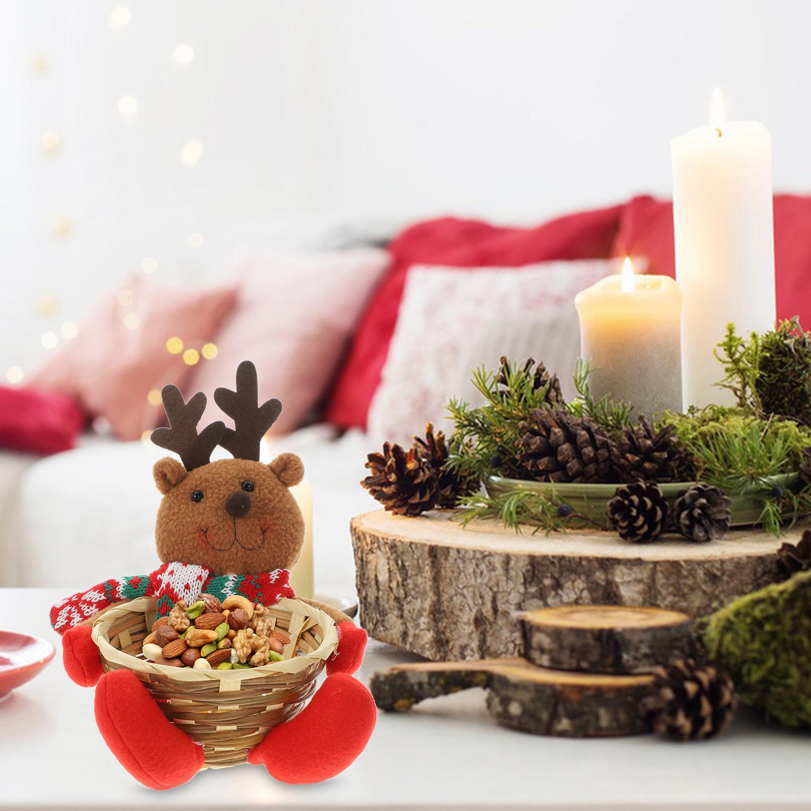 

Christmas Candy Basket Lovely Xmas Treats Serving Basket Party Favor Xmas Storage Holder Desktop Decoration Holiday Snack other