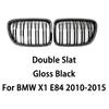 Car Gloss Black Front Bumper Grille For E84 X1 18i 20i 25i 28i 2009-2015 Sport Grill Double Slat Line Grilles Kindey Grills