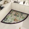Kitchen Carpet Water-absorbing Quick-drying Floor Mat Anti-slip Foot Mats Fan-shaped Diatom Mud American Home Decoration Rug