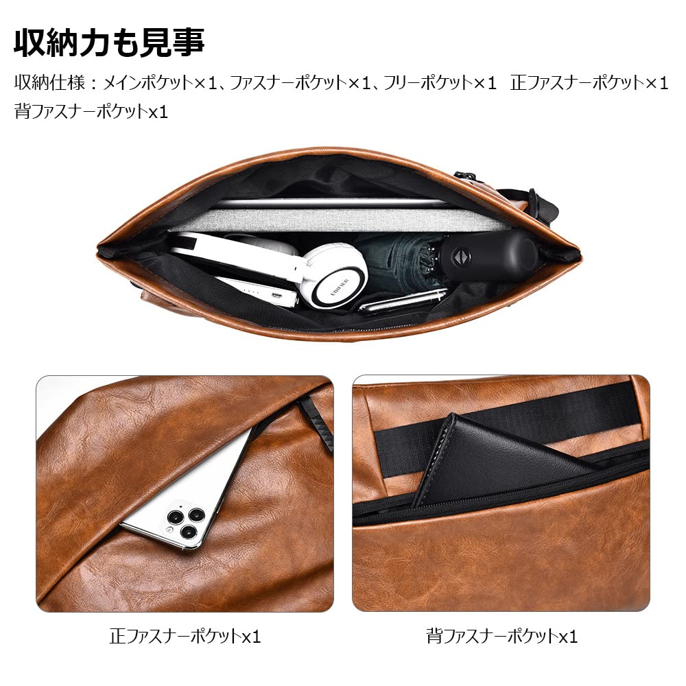 Whatna Leder Schulter Crossbody Brust Dickes Leder Kleinunternehmen Passt ein Perfekt für und Radfahren Herren Tasche, Tasche, Tasche, Tasche, 9,7-Zoll iPad,