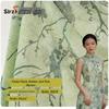 Bamboo Plum Blossom Tie-Dye Flocking Mesh Fabric for Cheongsam Dress