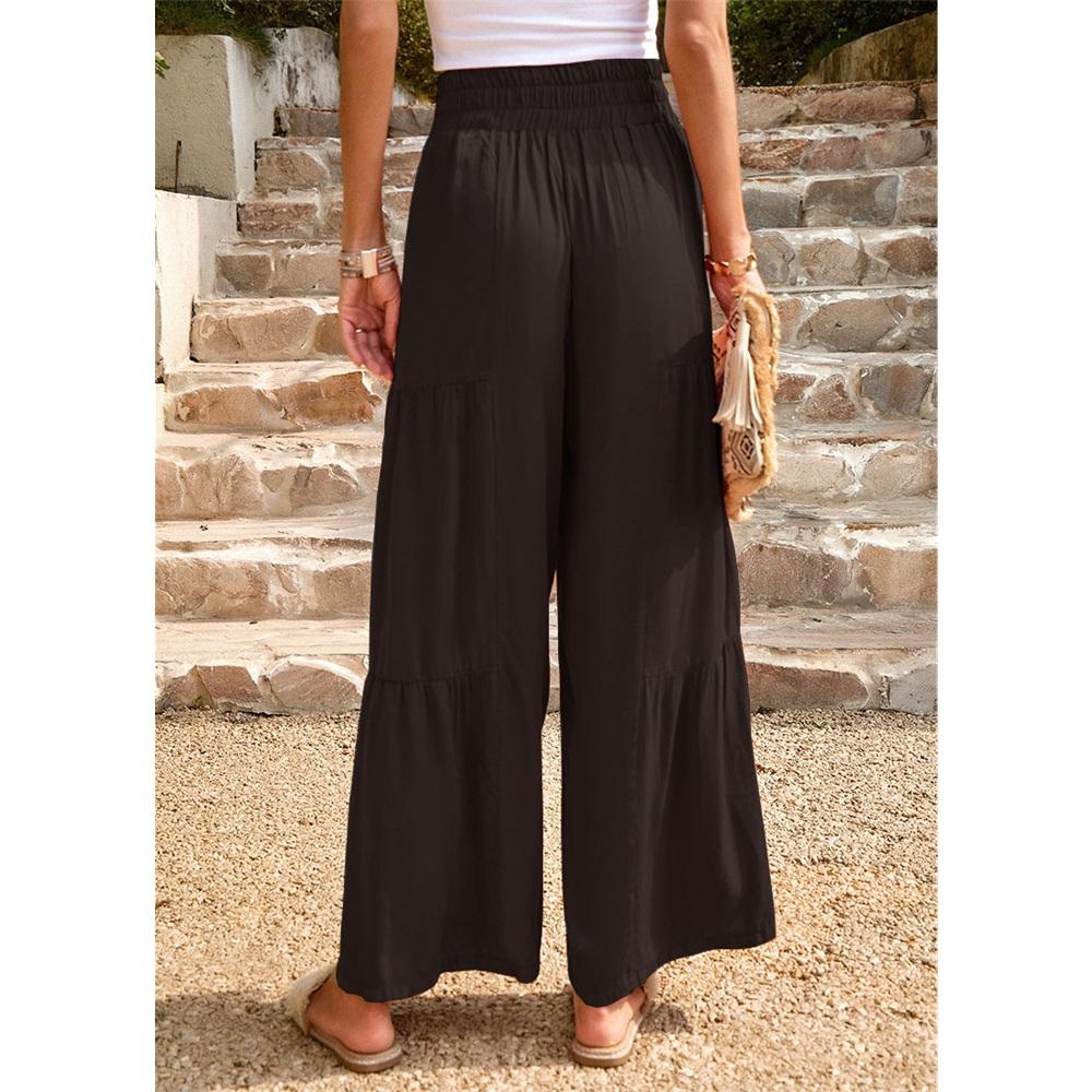 Women's casual pants loose solid color wide-leg pants