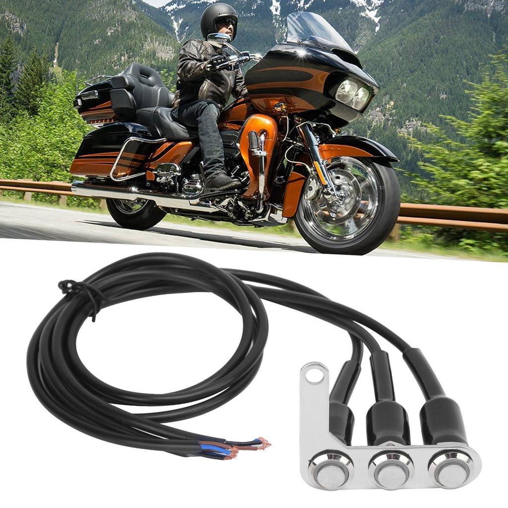 Motorcycle Handlebar Switch LED ON OFF Button IP65 Waterproof for Headlight Horn Turn Signal