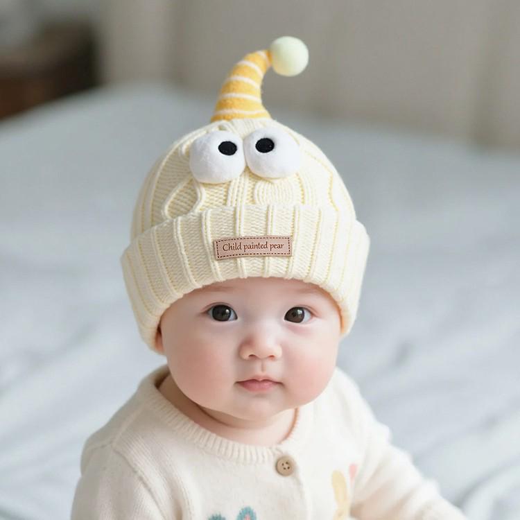 Warm Thick Knit Baby Beanie for Boys & Girls: Windproof Wool Hat for Autumn and Winter
