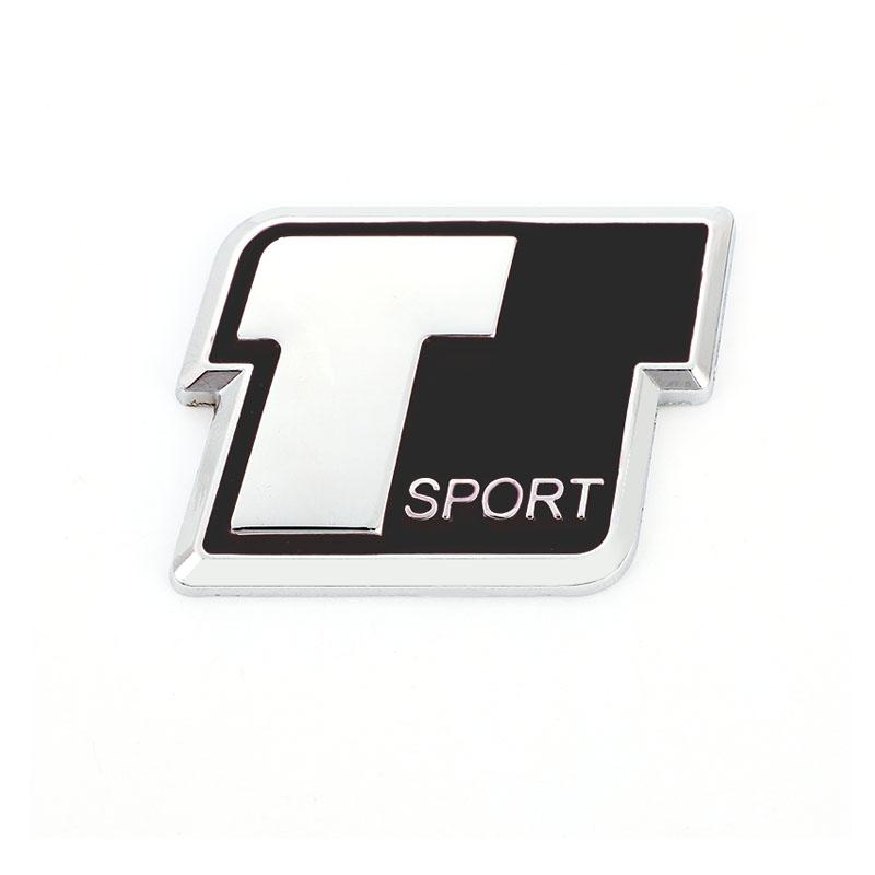 Metall Bil T Sport Logo Bagasjelokk Karosserimerke Emblem Dekaler Klistremerke For 8-6 P-rado C-HR S-UPRA C-orolla Prius Y-ARiS Hilux C-amry R-AV4