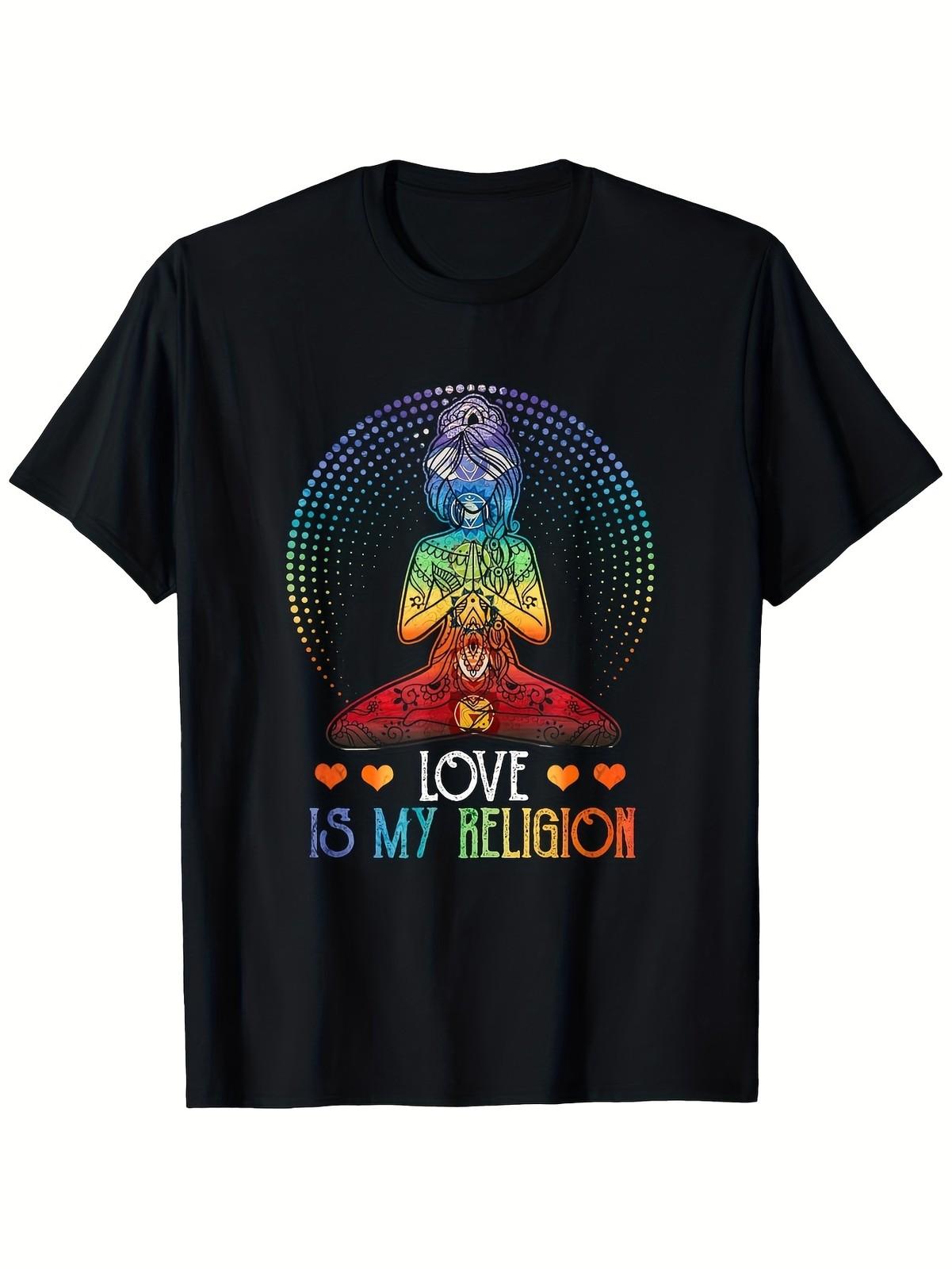 

Love Is My Religion Gifts Namaste Yoga Tees T-Shirt, 100% Cotton, Single Side S разноцветный