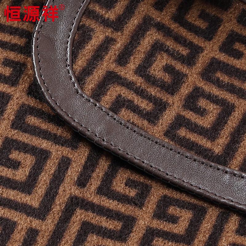 Hengyuanxiang Men's Pure Wool Suit Collar Mid-Length Coat