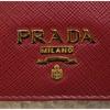 Used Beautiful Condition PRADA Saffiano Leather Bi-fold Wallet Red