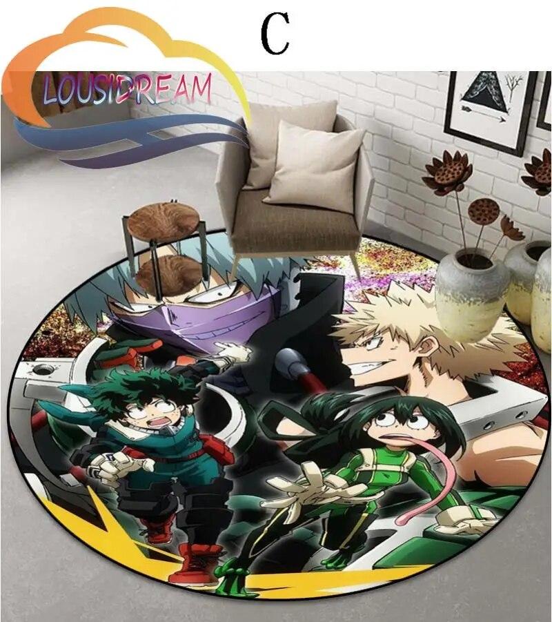 Cartoon My Hero Academia patternCarpet Round Carpet Home Decor Anti-slip  Area Rug {Customize Your Picture}