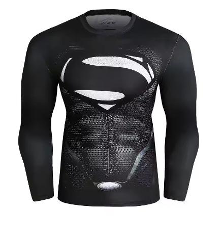 3D Printed T-Shirt Men's Compression Shirt Long Sleeve Top High Elastic Fitness T-Shirt Cosplay Clothing
