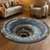 Visual Hole Round Carpet Spring Flower Bird Plant Anti Slip Door Mat Living Room Bedroom Kitchen Decoration Carpet