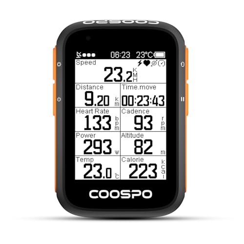 COOSPO BC200 Cycle Computer GPS Wireless Bicycle Speedometer Cycle Computer with High-Capacity Battery (36 Hours Continuous Operation), ANT+ and Bluet