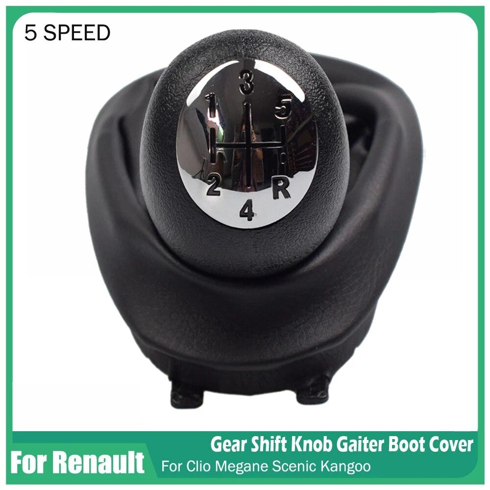 Car Styling For Renault Clio 2 II Clio 3 III Megane 2 II Scenic 2 II Kangoo 5 Speed Gear Shift Knob Lever Shifter Gaitor Boot