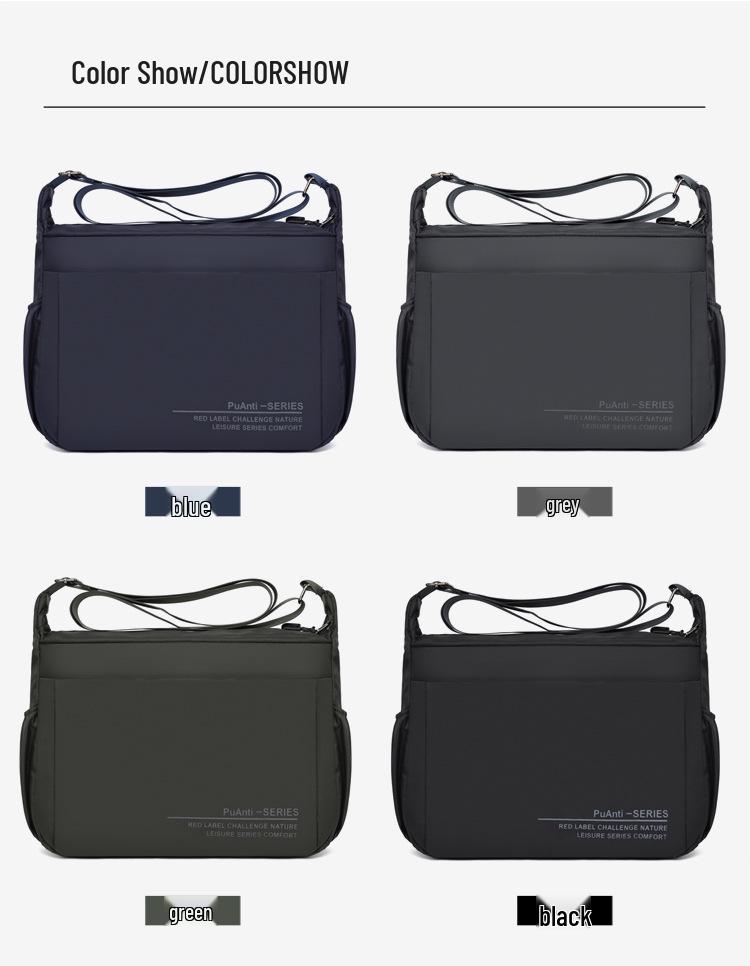 Men's Large Capacity Outdoor Crossbody Bag - Horizontal Style, Solid Color, Lightweight Korean Shoulder Backpack